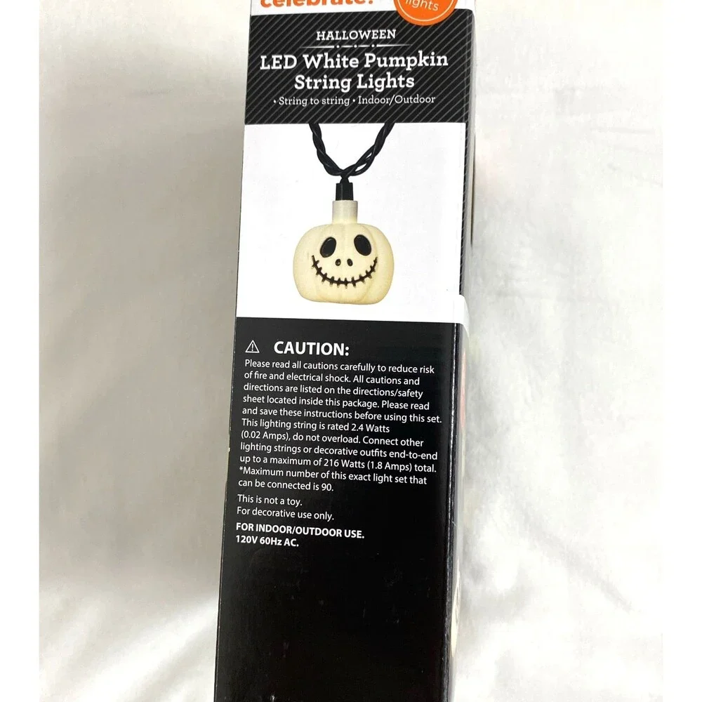 Halloween Led String Lights White Pumpkin Outdoor Indoor Home Decor
